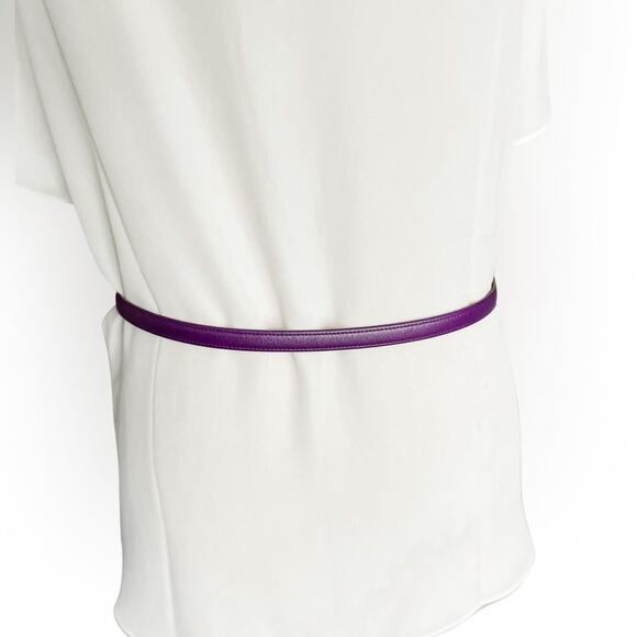 Salvatore Ferragamo Purple Leather Slide & Post Belt size 95cm Large L/XL - Picture 7 of 10